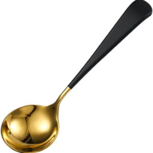 Long Handle Spoon Sink Strainer Corner Soup Bowls with Handles Ladle Dinner Spoons Funnels Measuring Spoons Coffee Tamper Spoons for Cooking Basket Round Soup Spoons Cuisine Black