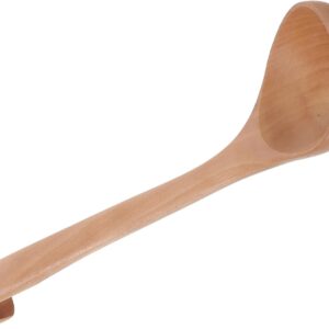 Long Handle Wooden Soup Spoon Japanese Style 26x8cm Porridge and Hot Pot Utensil Table Spoon for Cooking and Serving Ideal Kitchen Tool for Home Use