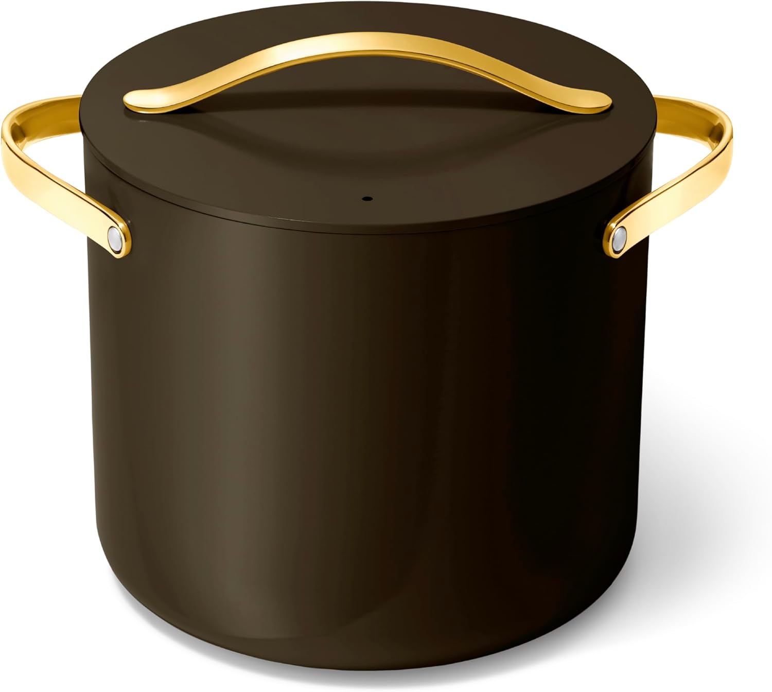 Stock Pot - 12 Qt Ceramic Coated Pot With Lid - Fee From - Large Pot for Bigger Batches - Black