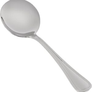 12 Pack Round Soup/Bouillon Spoons Stainless Steel, Pearl Collection