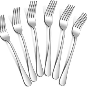 Dinner Forks Set,8 Inches Set of 6 Food Grade Stainless Steel Silverware Forks,Table Forks,Flatware Forks,Mirror Finish Dishwasher Safe,Use for Home,Kitchen or Restaurant