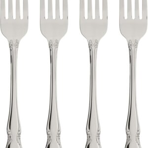 Fine Flatware Dinner Forks, Set of 4, 18/10 Stainless Steel,